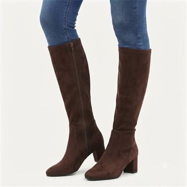 CAPRICE 25547 KNEE HIGH BOOT - BROWN SUEDE